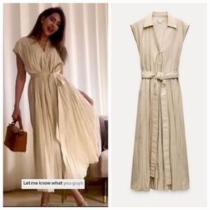 Zara Beige Midi Dress